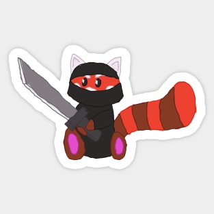 Red Panda Ninja Sticker